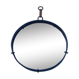 Round mirror wrought iron years 50 brutalist 50x50cm