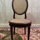 Set of 6 Louis XVI style medallion chairs in mahogany and cane