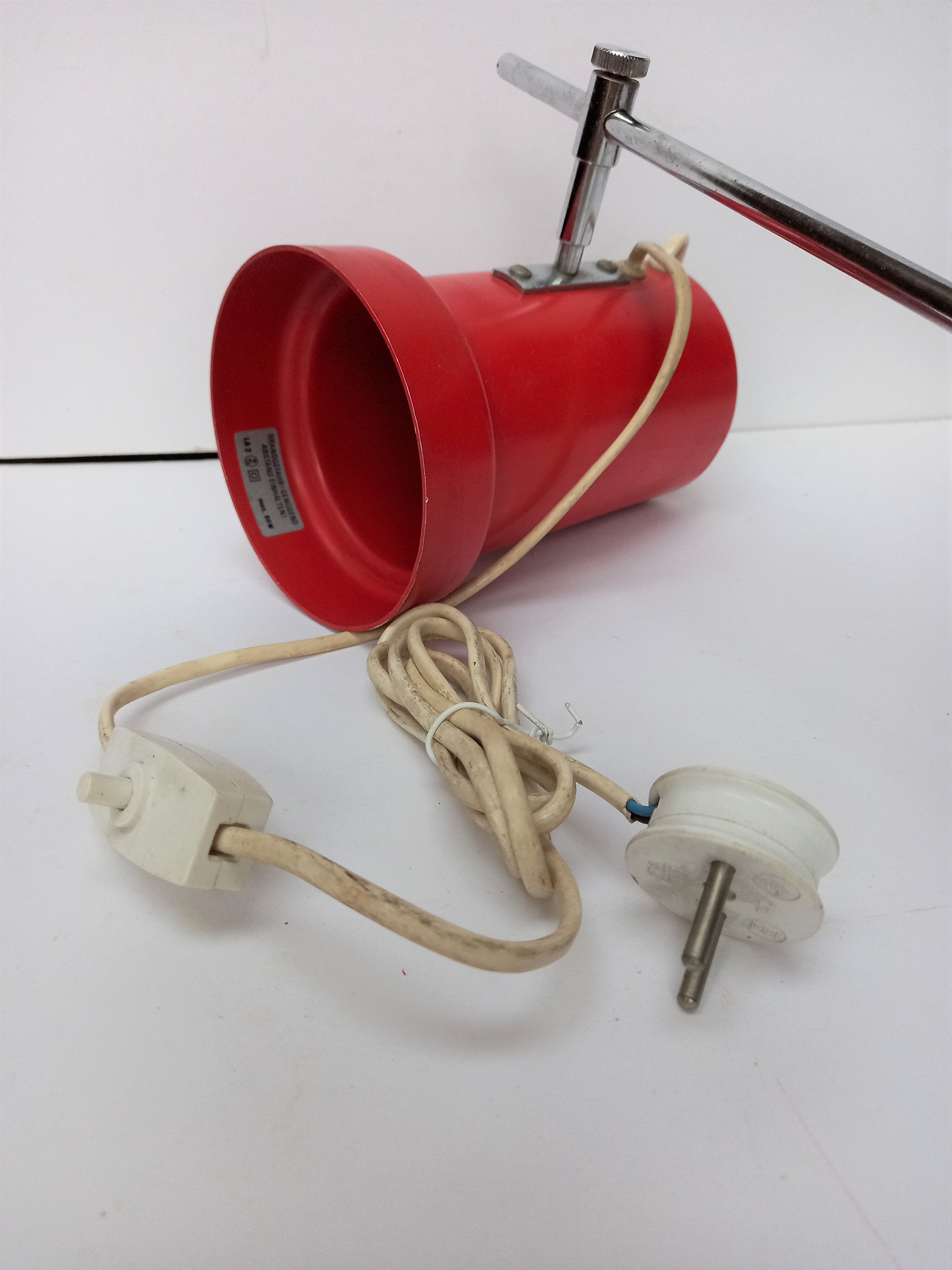 Vintage adjustable desk lamp red