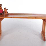 Vintage pine wooden bench tough look from france