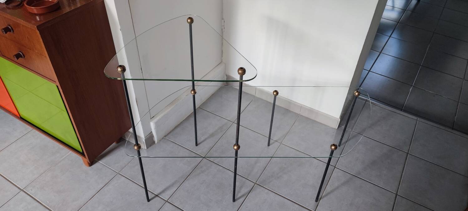 1950s glass display shelves