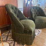 Pair of vintage toad armchairs