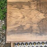 Art Deco chest of drawers in raw walnut burl