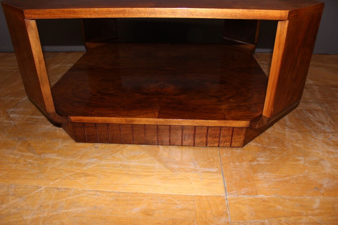 Art deco walnut coffee table
