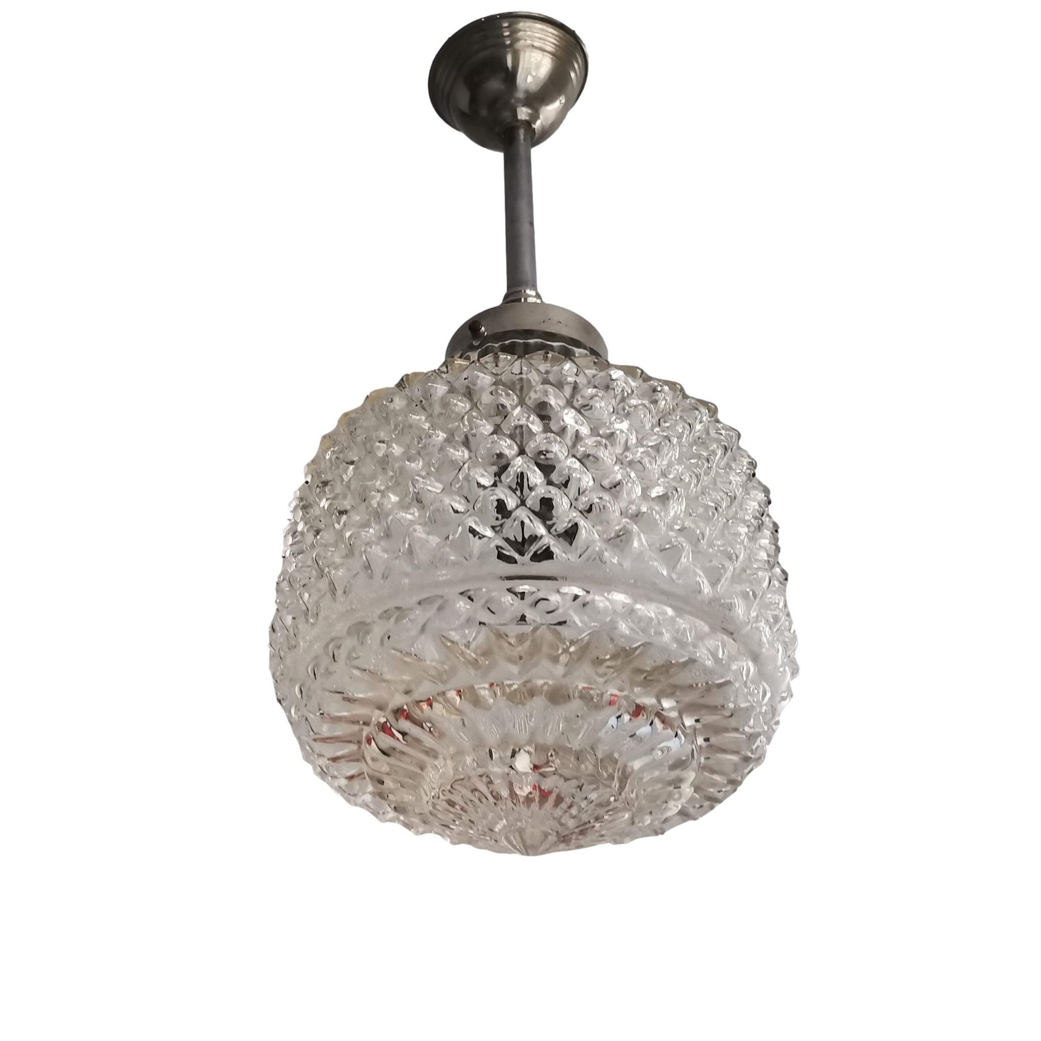 Suspension en verre du milieu du siècle années 1960