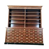 Grand cabinet d’apothicaire en acajou ancien, armoire de pharmacie Art Déco, bibliothèque