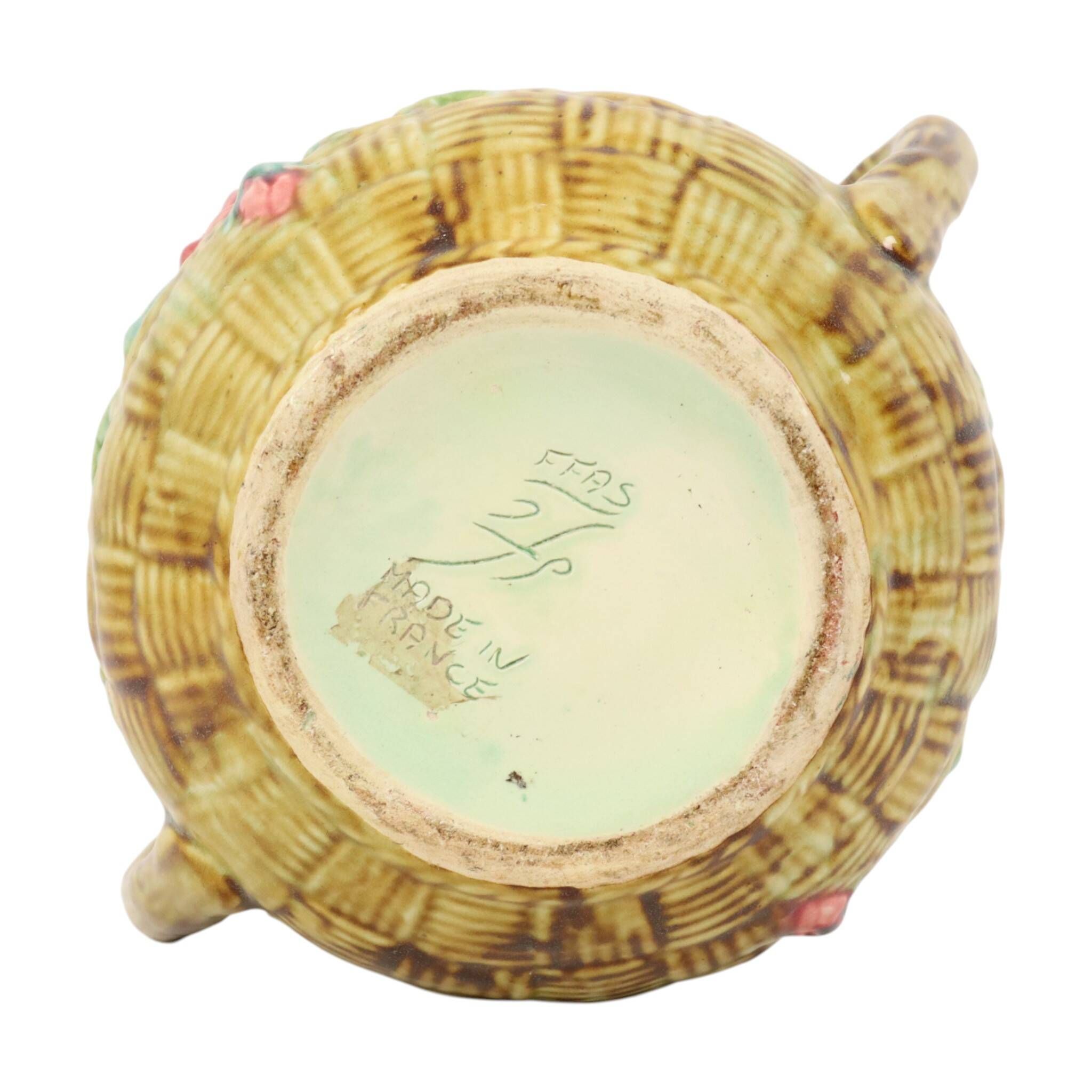 Colorful Art Nouveau Majolica Flowerpot / Cache-pot France