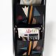 Black Leather and Chrome-Plated Metal Magazine Rack by Salmistraro, Italy