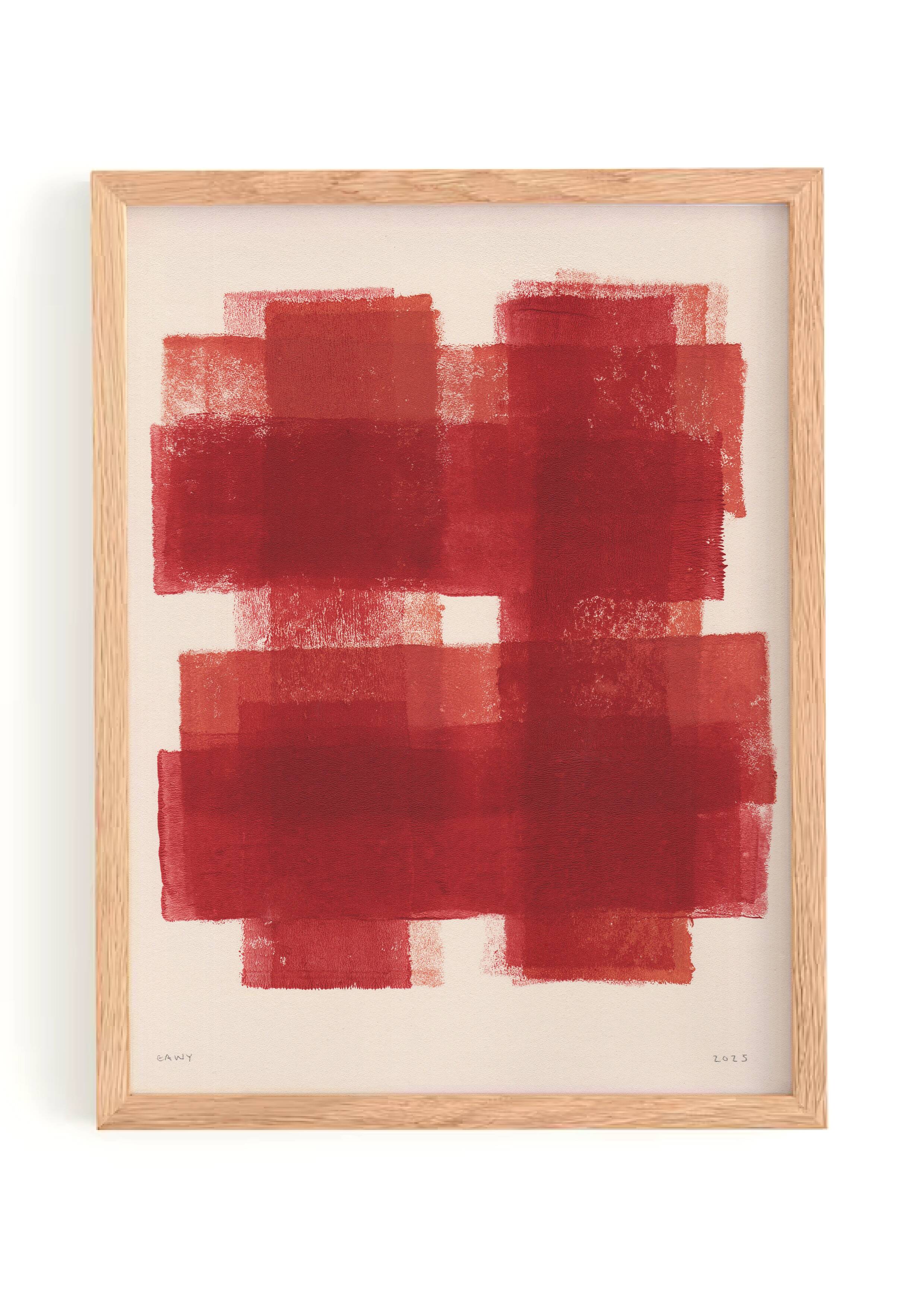 Abstract painting on paper B245 painting signed Eawy