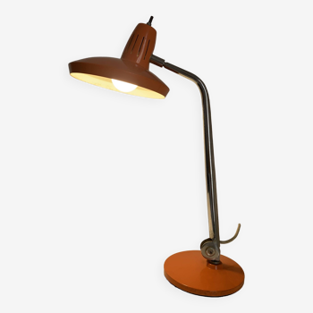 Lampe vintage 1960 de bureau Fase Madrid orange - 52 cm