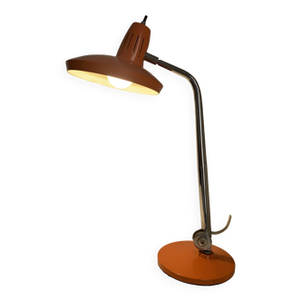 Lampe vintage 1960 de bureau Fase Madrid orange - 52 cm