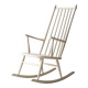 Fauteuil à bascule scandinave vintage en bois laqué blanc