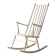 Fauteuil à bascule scandinave vintage en bois laqué blanc