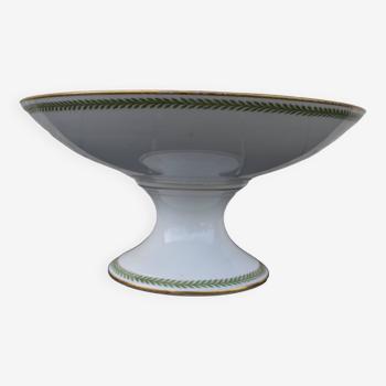 Earthenware compote bowl decorated with foliage garland, Grand Dépôt Emile Bourgeois rue Drouot