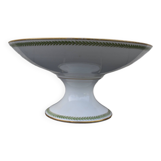 Earthenware compote bowl decorated with foliage garland, Grand Dépôt Emile Bourgeois rue Drouot