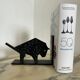 Pair of brutalist buffalo / bison bookends, black metal, mid-century
