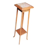 Table d'appoint ancienne en bois et marbre de style Art Déco