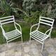 Paire de fauteuils de jardin en aluminium laqué blanc  -  HUGONET