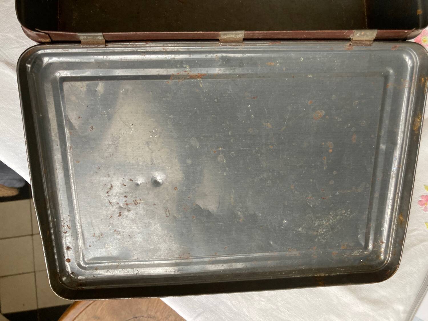 Metal box decorated with medieval pattern