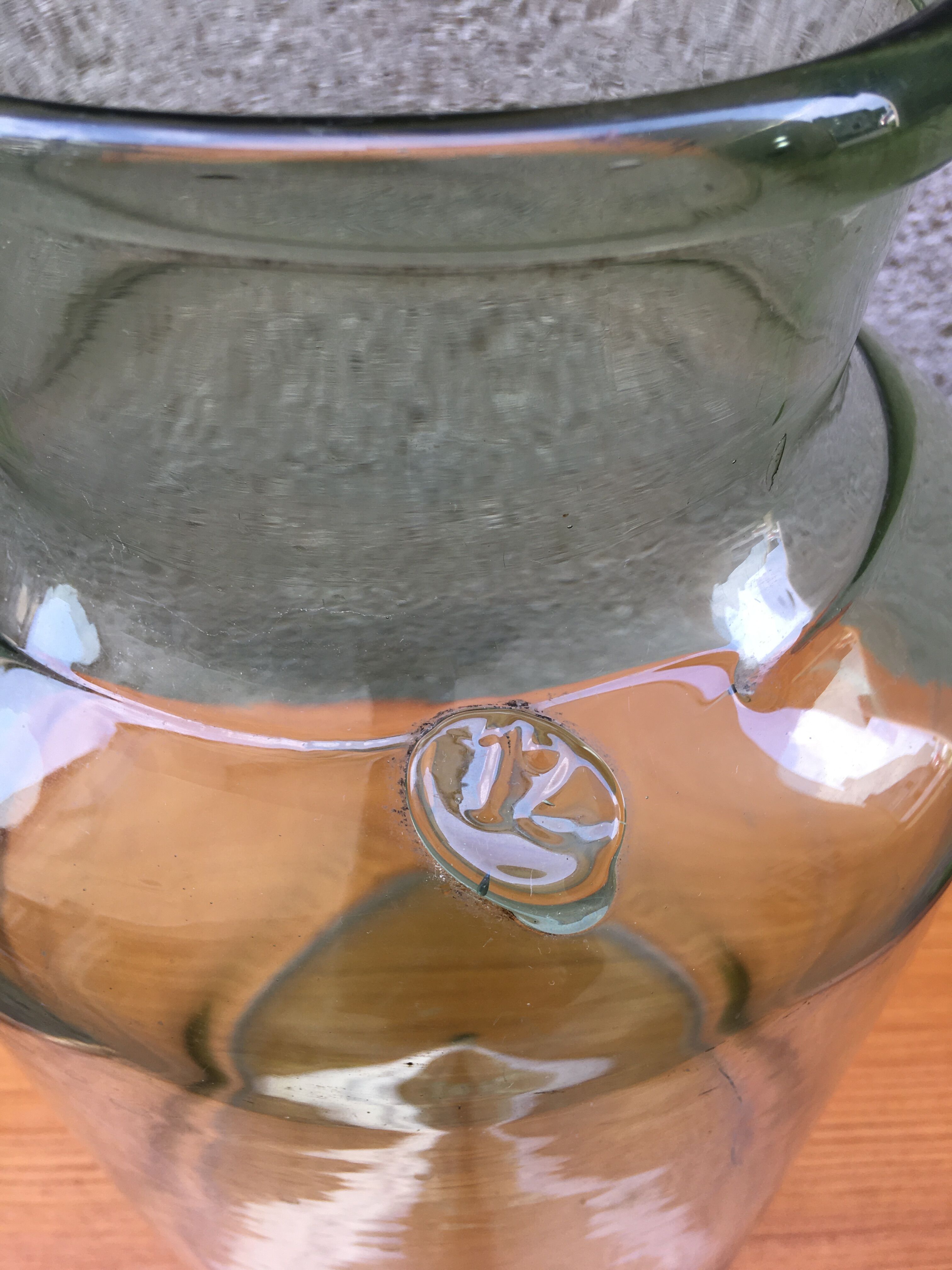 Large blown glass jar 12L