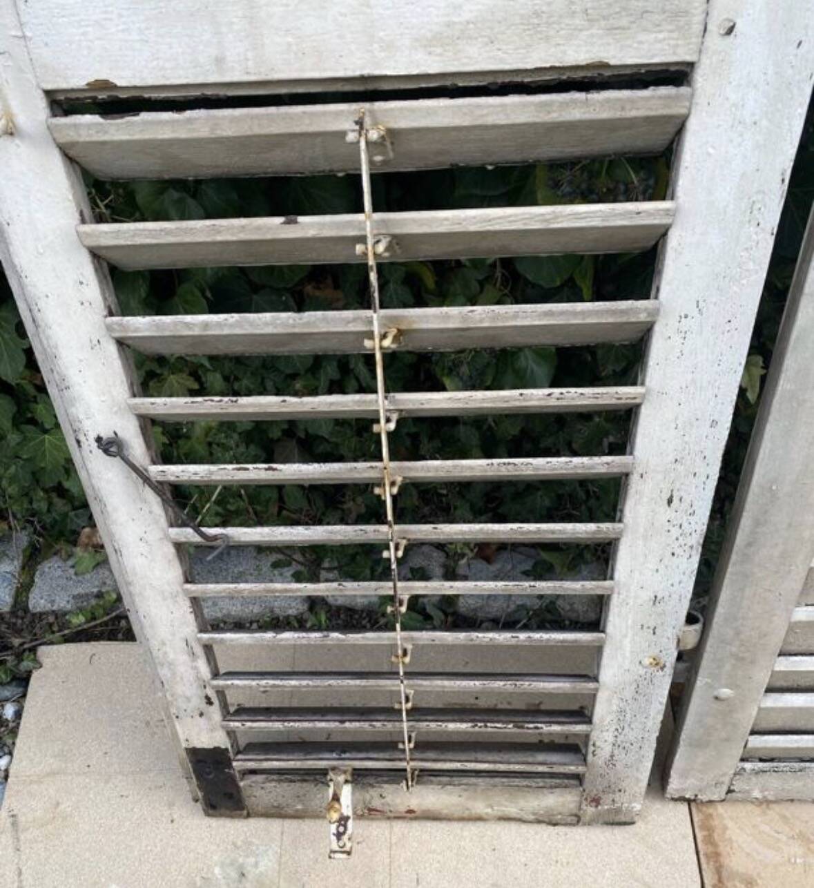 Old wooden shutter blinds