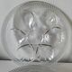 Set of 4 vintage hobnail pressed glass oyster plates