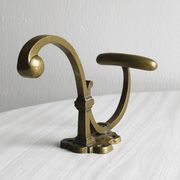 Gold metal coat hook, vintage wall coat rack