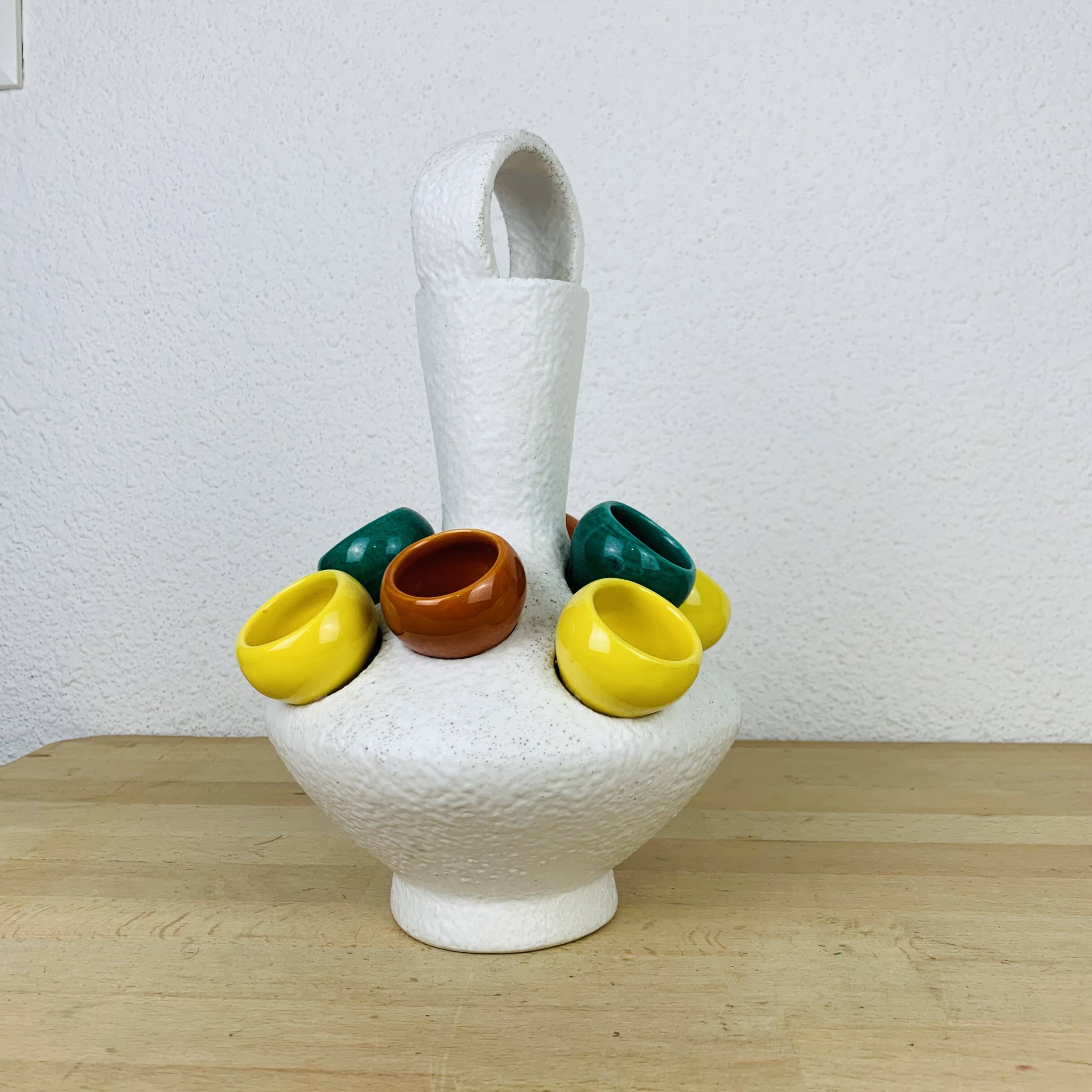 Multicolored ceramic vase from the 50s