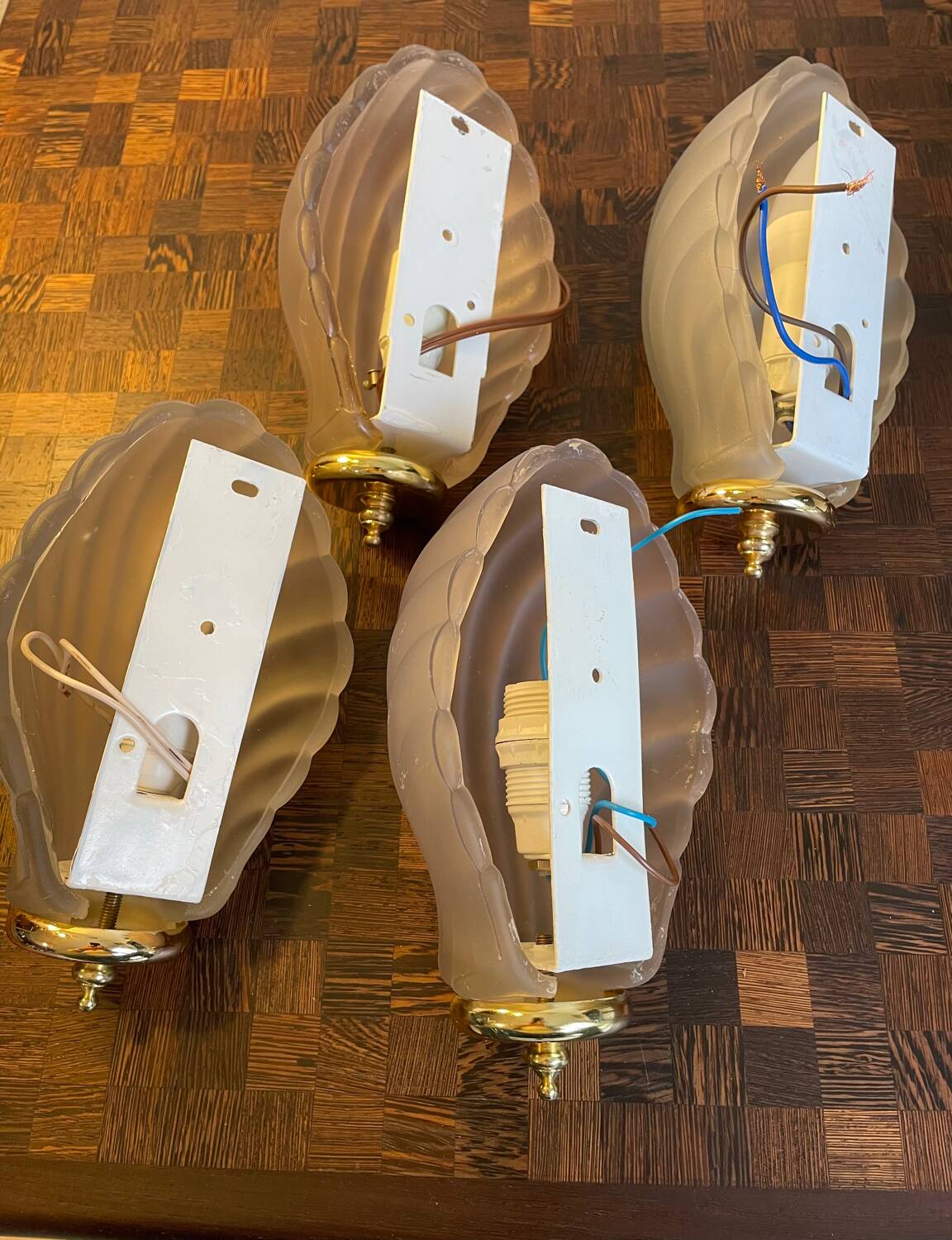 Art Deco shell wall sconces