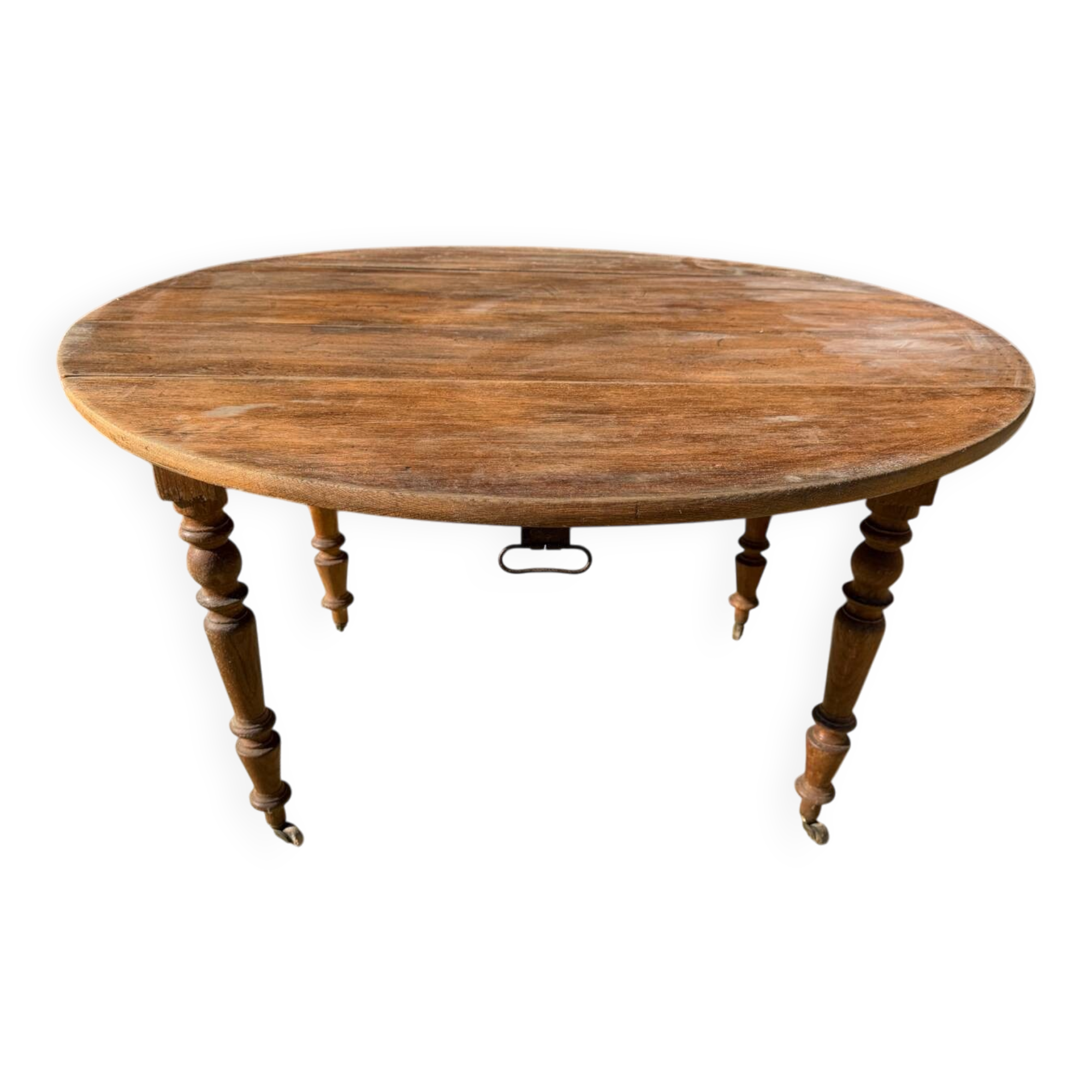 Table ancienne en bois rabatable – Style campagne / vintage