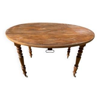 Table ancienne en bois rabatable – Style campagne / vintage