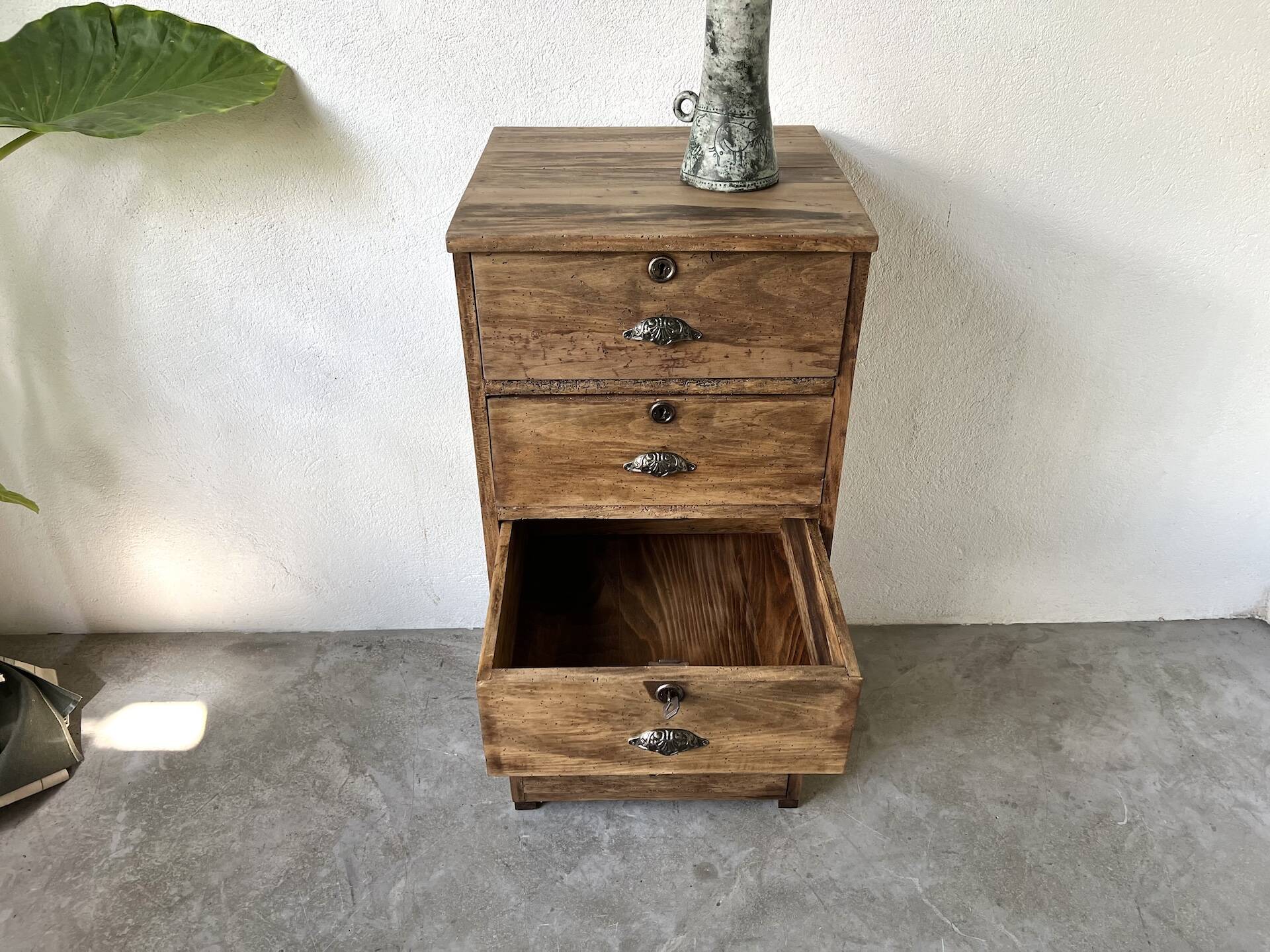 Small old vertical craft cabinet with 5 drawers