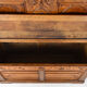 Banc coffre Gothique d'église en chêne sculpté, vers 1880