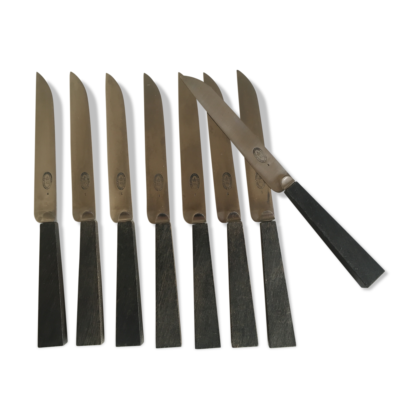 Set of 8 Art Deco knives in rosewood Robert Linzeler Paris