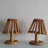 Pair of bamboo lamps