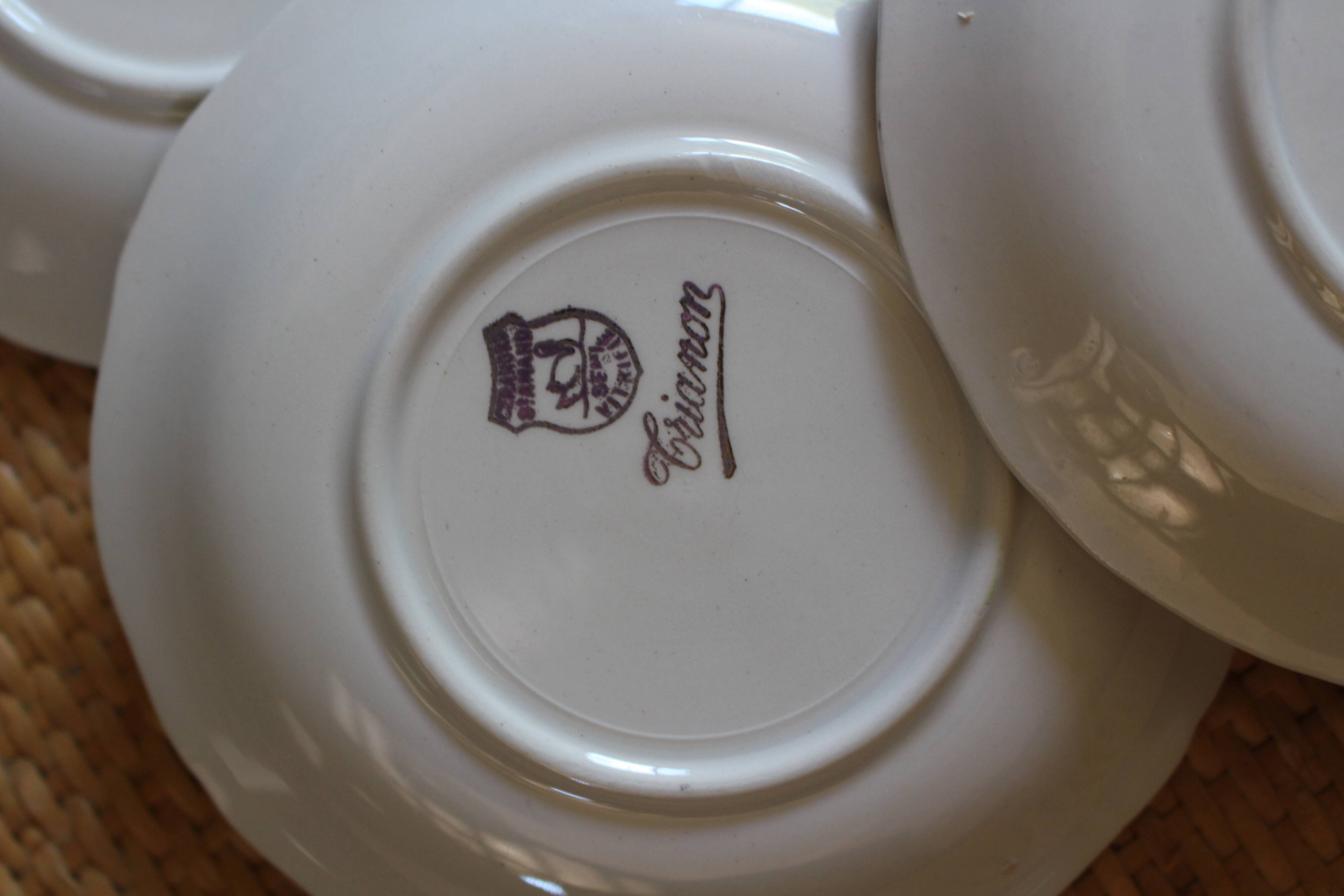 Lot 4 saucers Céranord Saint Amand Trianon