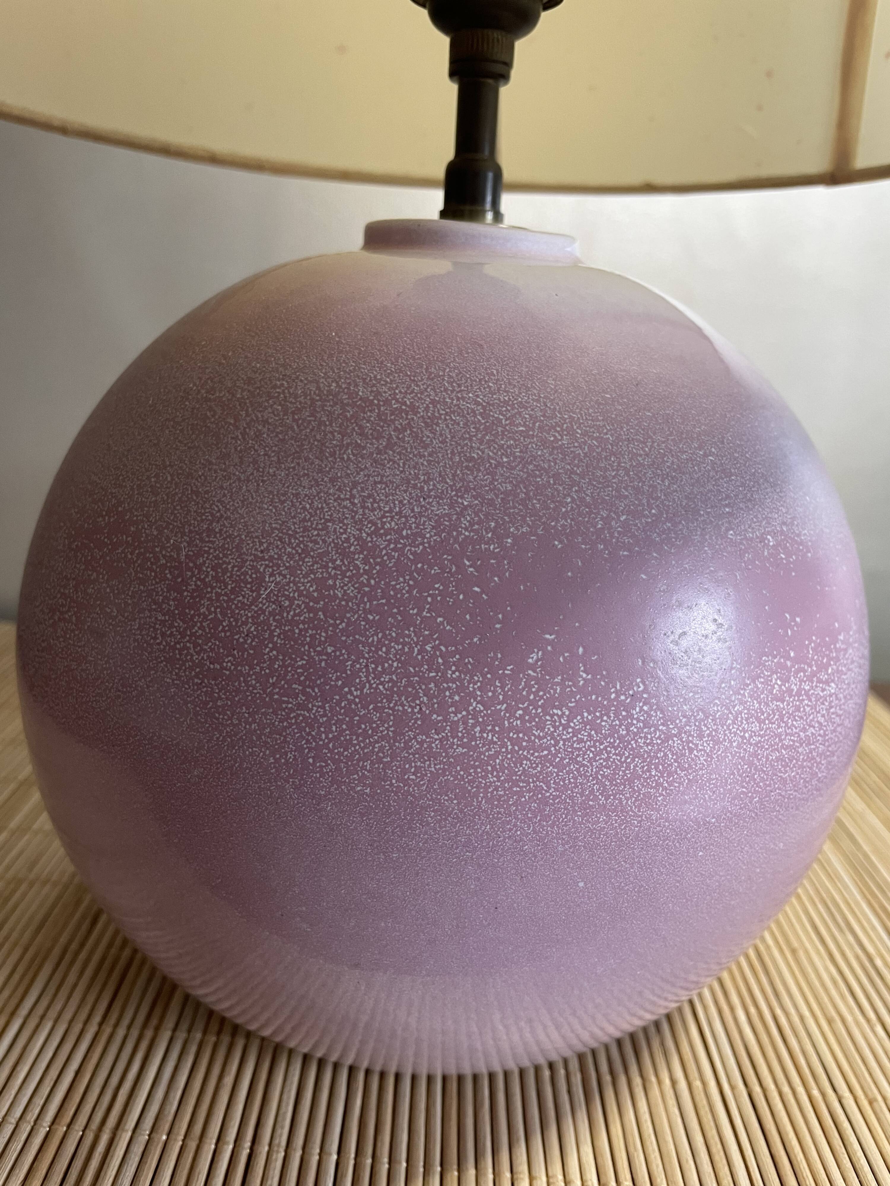 Ceramic lamp lilac decoration iris and birds