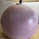 Lampe céramique lilas décor iris et oiseaux