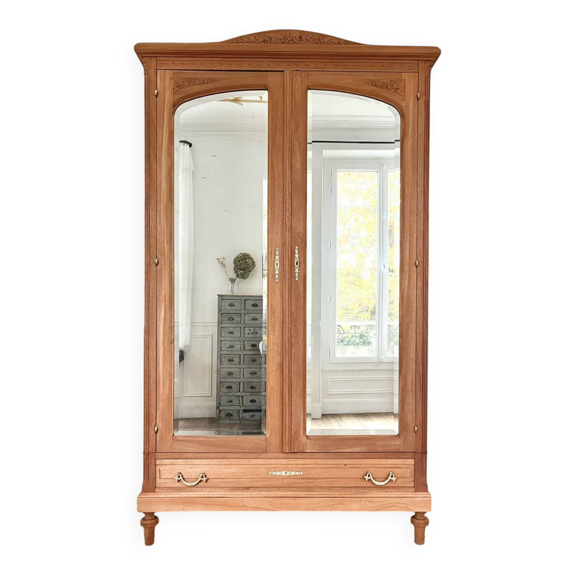 Fully restored mahogany wardrobe