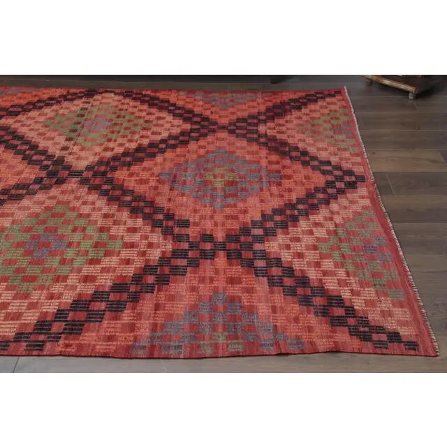 1970s Turkish Hand-Knotted Wool Cotton Red Area Rug 189x307