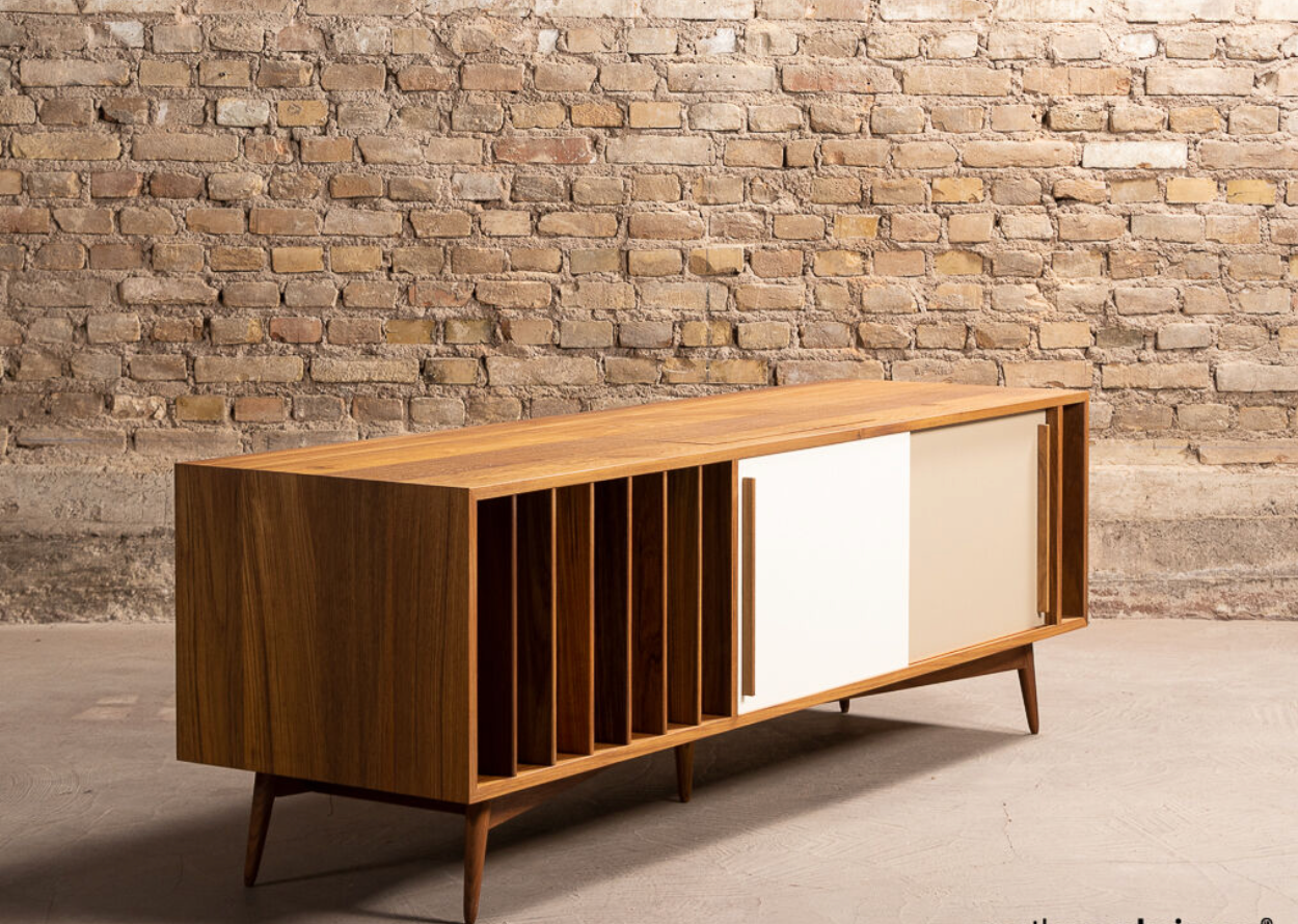 TV stand / Teak enfilade with vinyl storage