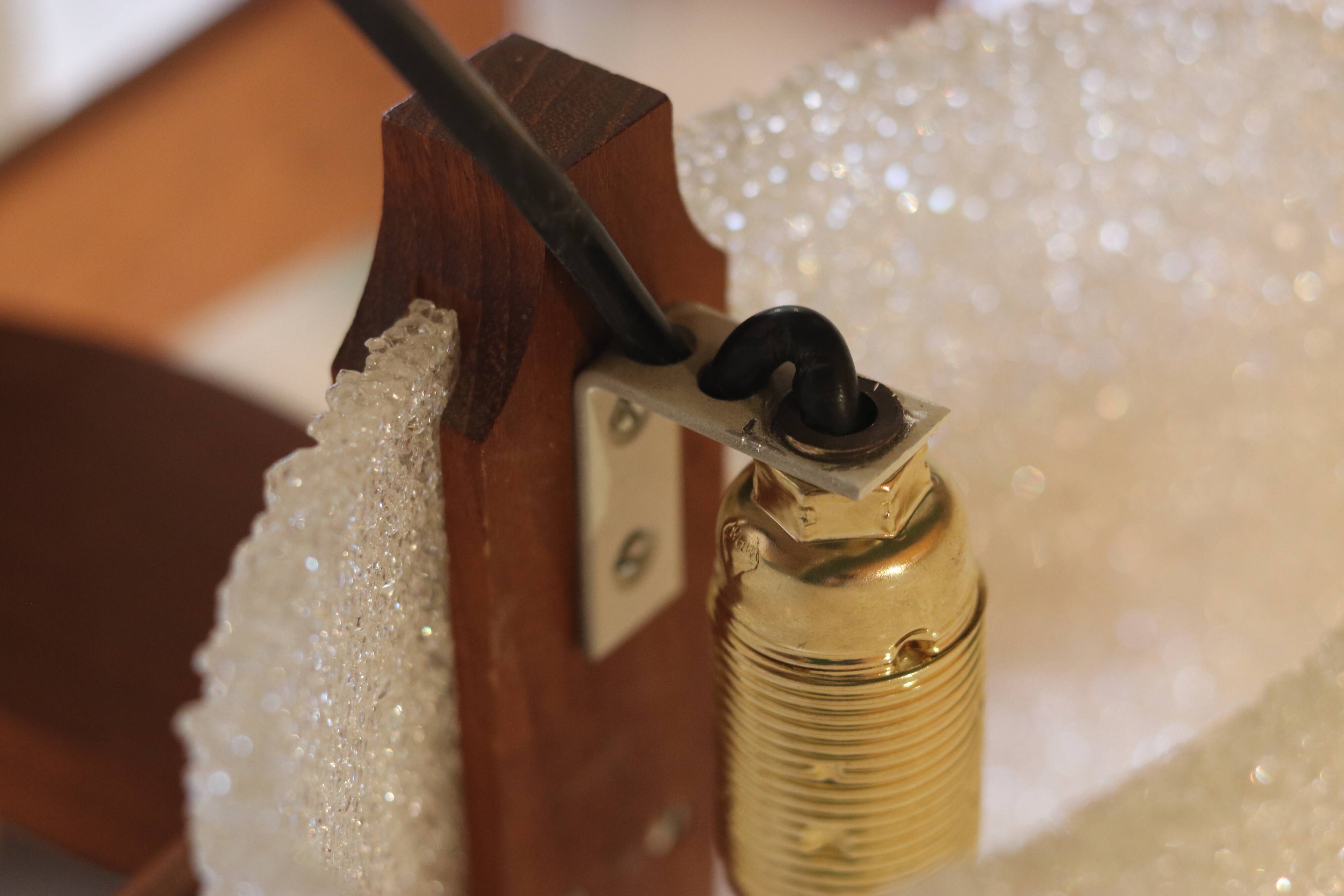 Teak & Perspex granite chandelier (60s)