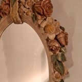 Louis XVI style mirror in polychrome plaster