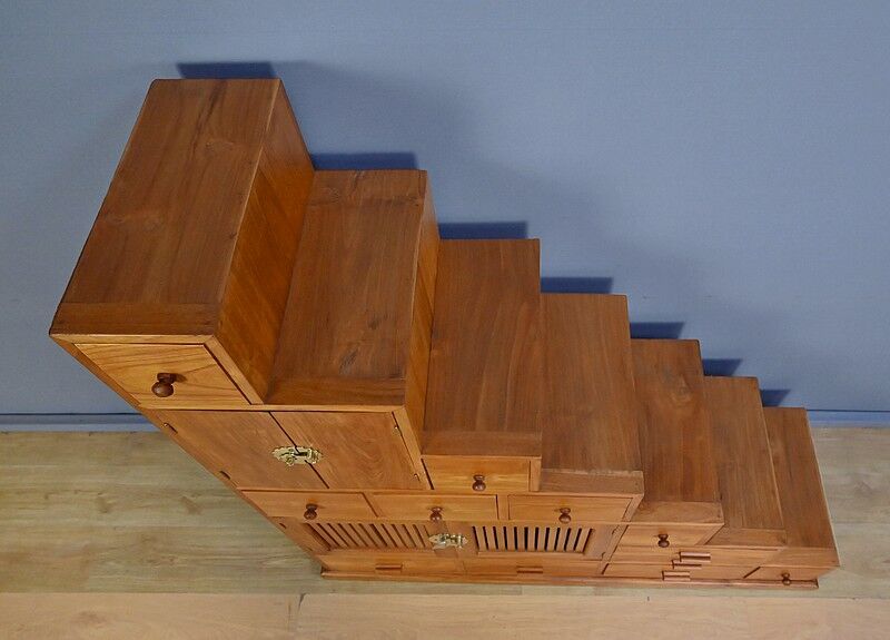 Kaidan Tansu staircase furniture in teak – 2nd part 20th century