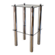 Sellette en chrome et verre fumé, double étages, Design, 1970