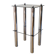 Sellette en chrome et verre fumé, double étages, Design, 1970