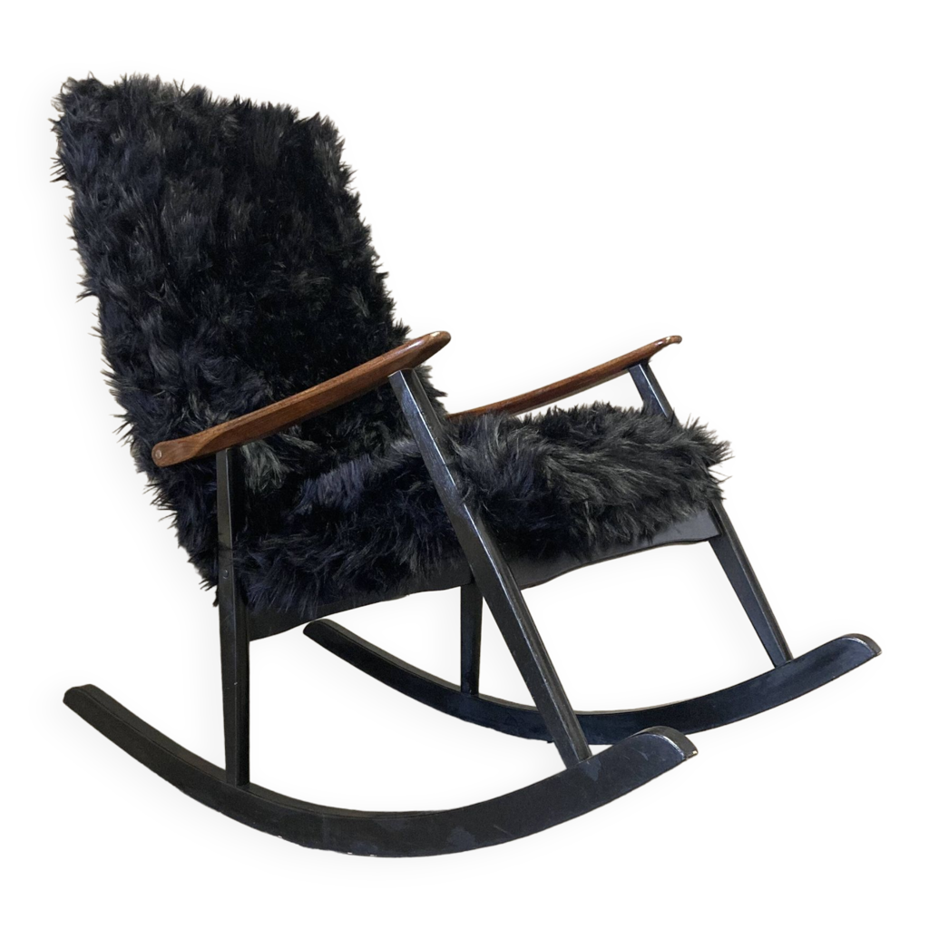 Fauteuil rockingchair scandinave design 1950. Selency