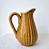 Ceramic "corn grain" pitcher in slip - Vintage