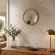Vintage gold metal sun mirror – 70 cm
