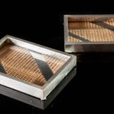 Hollywood regency set of 2 trays / vide poche, Tommaso Barbi Italy 1970s